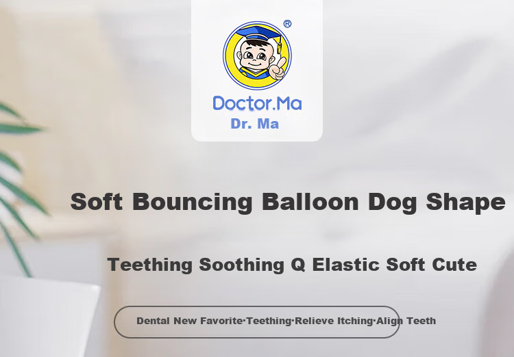 DOCTOR MA Baby Teether Mushroom-Shaped Teether Toy, Anti-Thumb Sucking Teether, Balloon Dog Desig 1