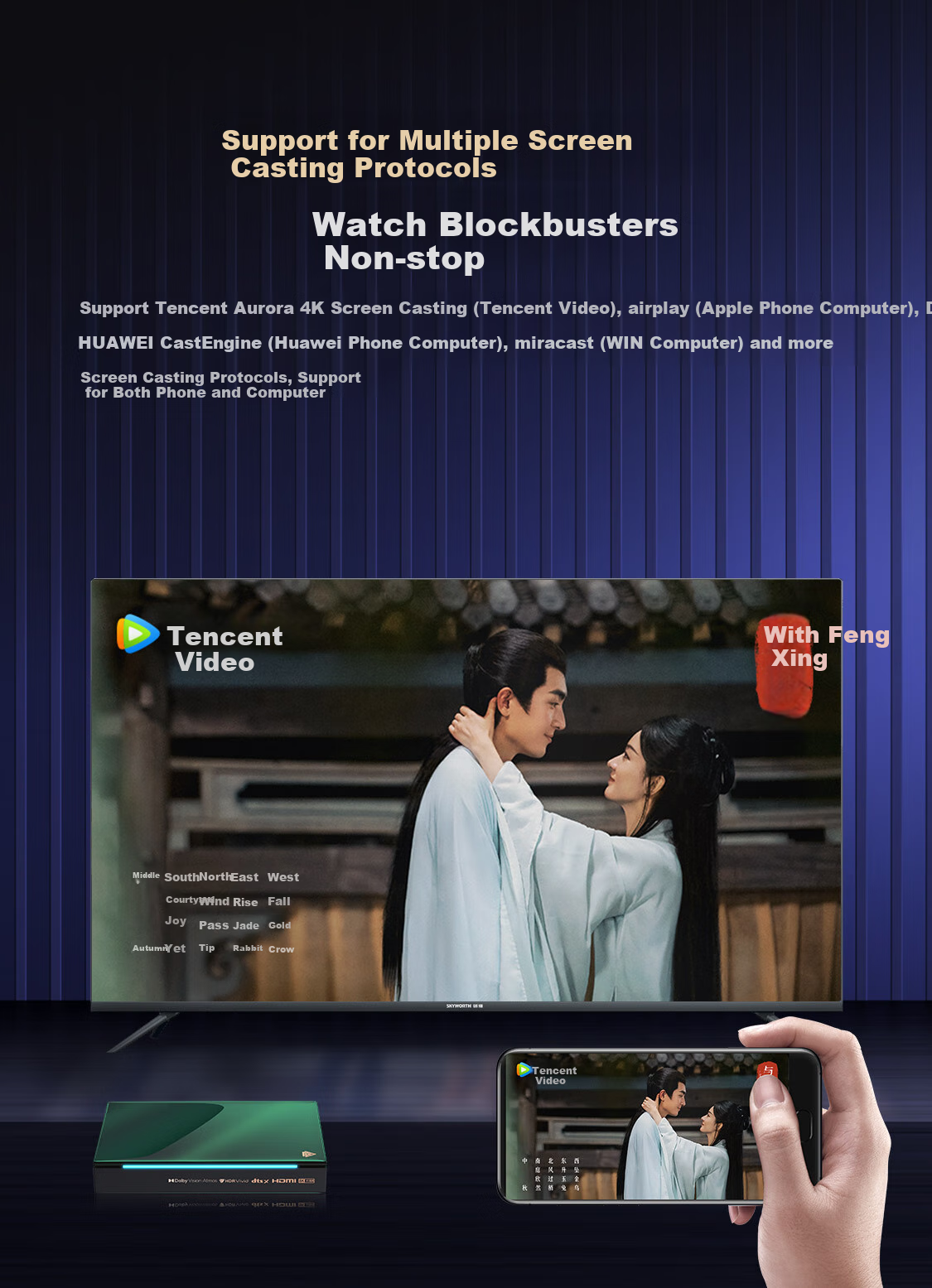 Tengxunjiguanghezi 6 Pro, Full-Channel 8K TV Box, 8+128GB Smart Network Set-Top Box, Dolby Vision DTS HD Blu-Ray Player, Lossless Music Player 20