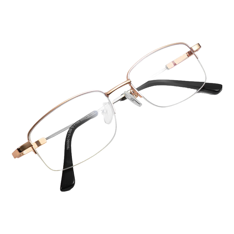 Mr.PuTian Reading Glasses for Men And Women, Anti-Blue Light Memory Titanium Bifocal Reading Glasses for Elderly, Gold Frame 300 Degrees (65-69 Years Old)