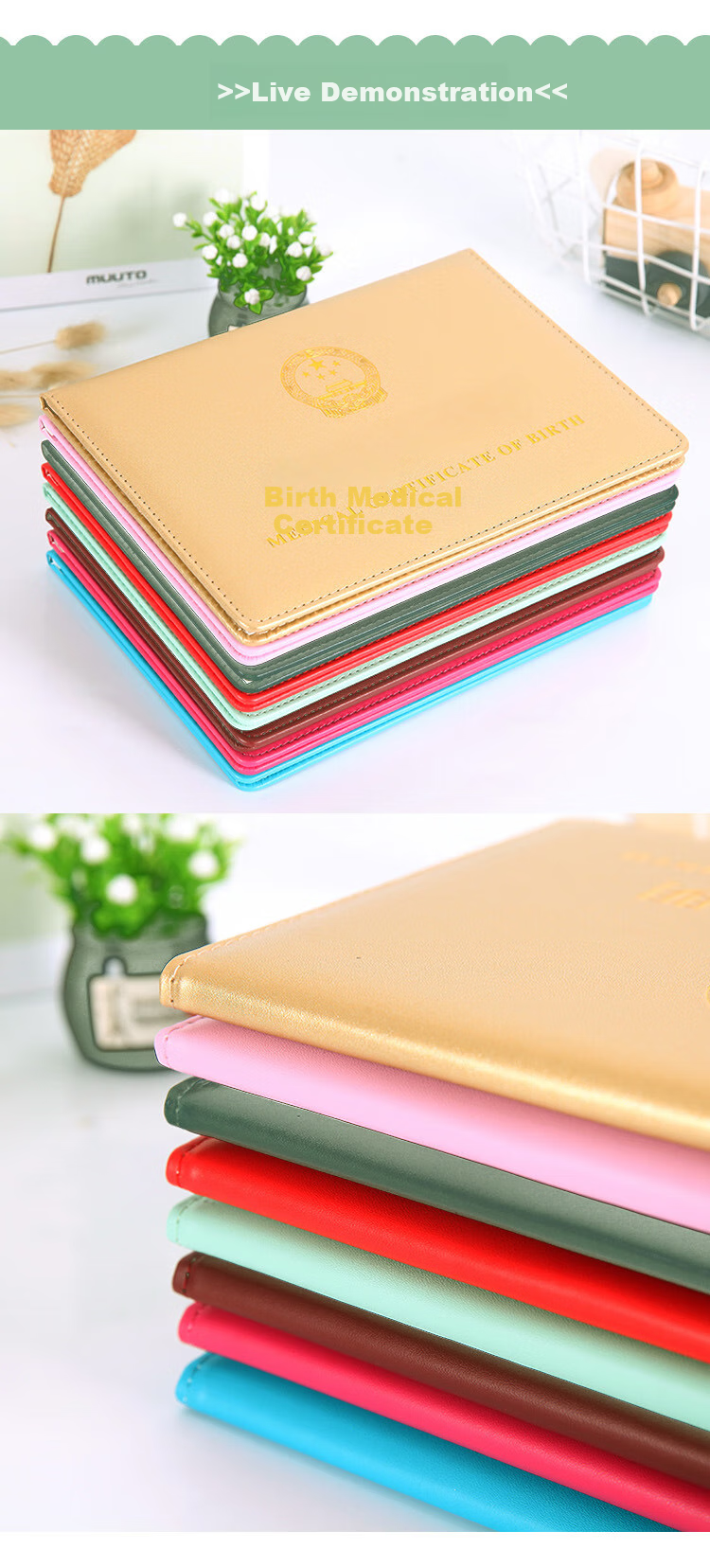 Siyicai Birth Certificate Protector (1 Pack), Thickened, Dark Green, Baby Medical Document Cover Sleeve 4