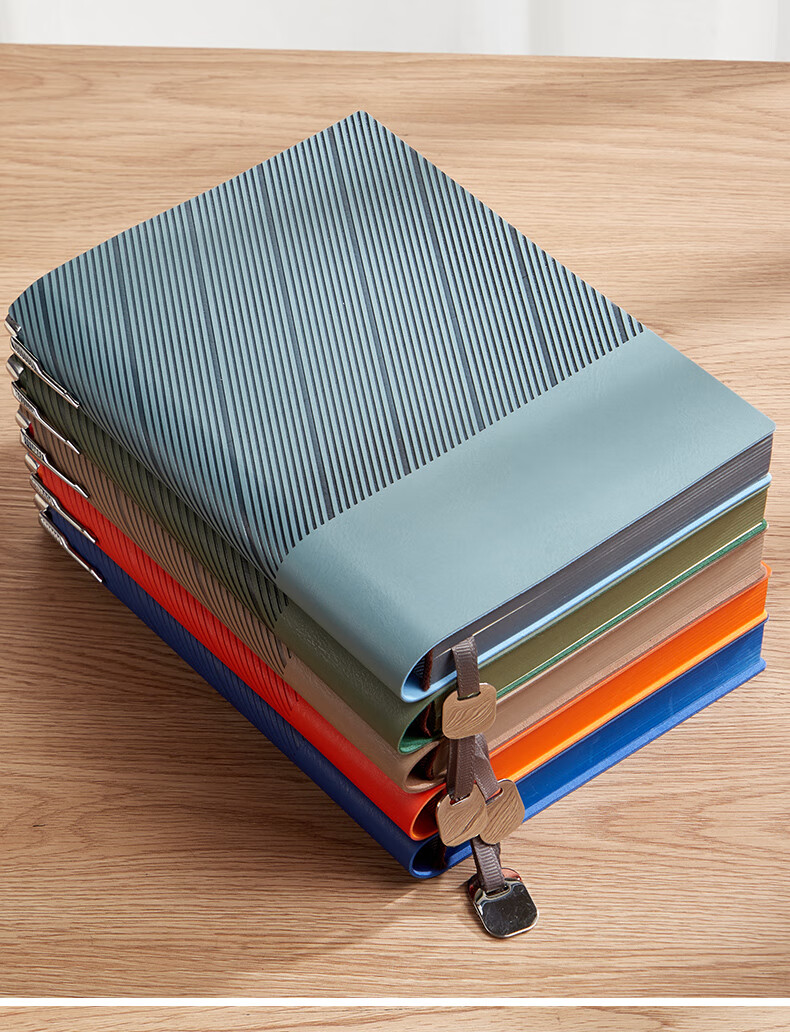 Jinyi Twill Notebook with Sprayed Edge, Thickened Leather Cover, Soft Leather Bookmark, Exquisite New Simple Artistic Journal, Large Size B5 Twill Sprayed Edge - Smog Blue (180 Sheets) 15