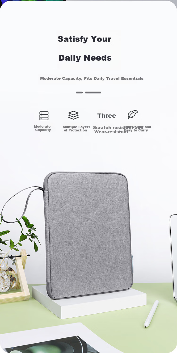 Biyoumei IPad Tablet Case, 10.9-Inch Protective Cover, Apple Huawei Tablet Accessory Storage Bag, Gray 2