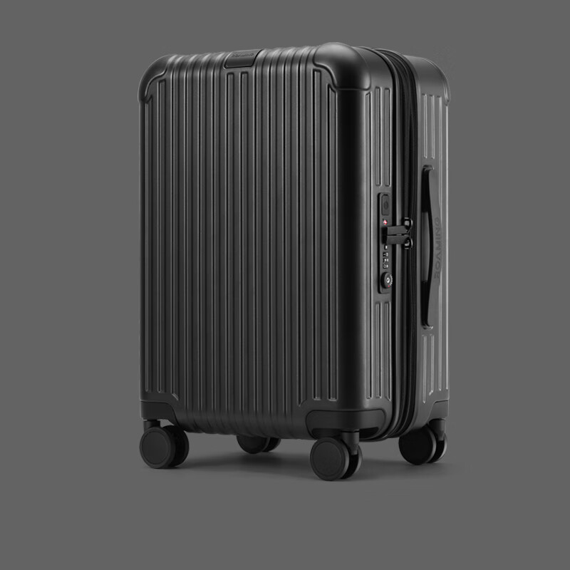 ROAMING Large Capacity Student Luggage Suitcase with Wheels for Women And Men, Password Lock Travel Case Carry-On 20-Inch Black Knight