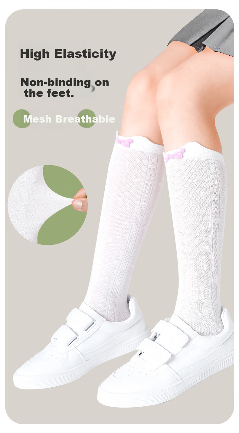 Barbie Girls' Mid-Calf Socks, Children's Long Socks, Girls' Thin Spring And Autumn Socks, Baby Half-Leg High Socks 5