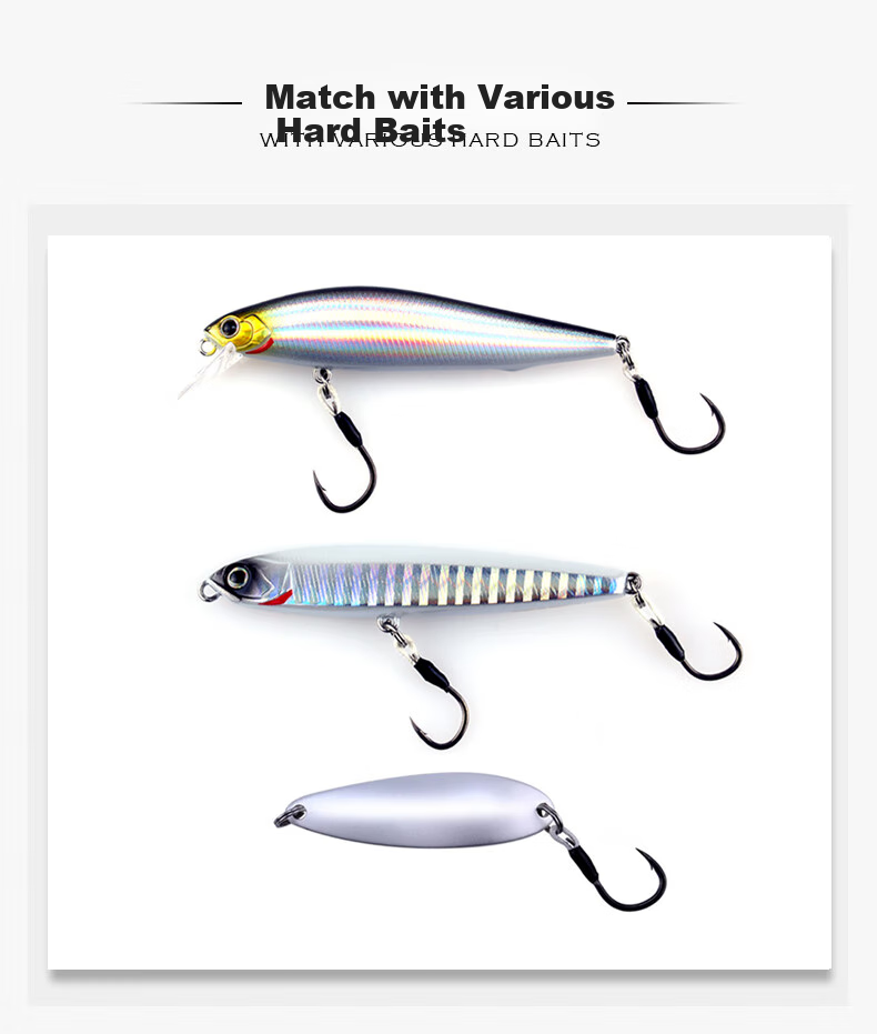 BKK Lure Hard Bait Single Hook Hand-Rolled Hook Point Fishing Hook for Snakehead Fish And Topmouth Culter Fish Spiny Needle 3