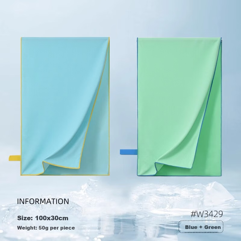 Grace Cooling Sports Towel for Men And Women, Sweat-Absorbing Gym Towel for Badminton, Basketball, Running, Ice-Cool Lan Gree