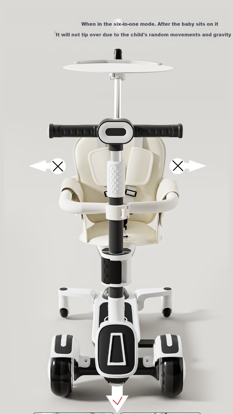 Strolex Six-In Children's Scooter for Ages 1-6, Foldable Ride-On Scooter with Music And Lights 11