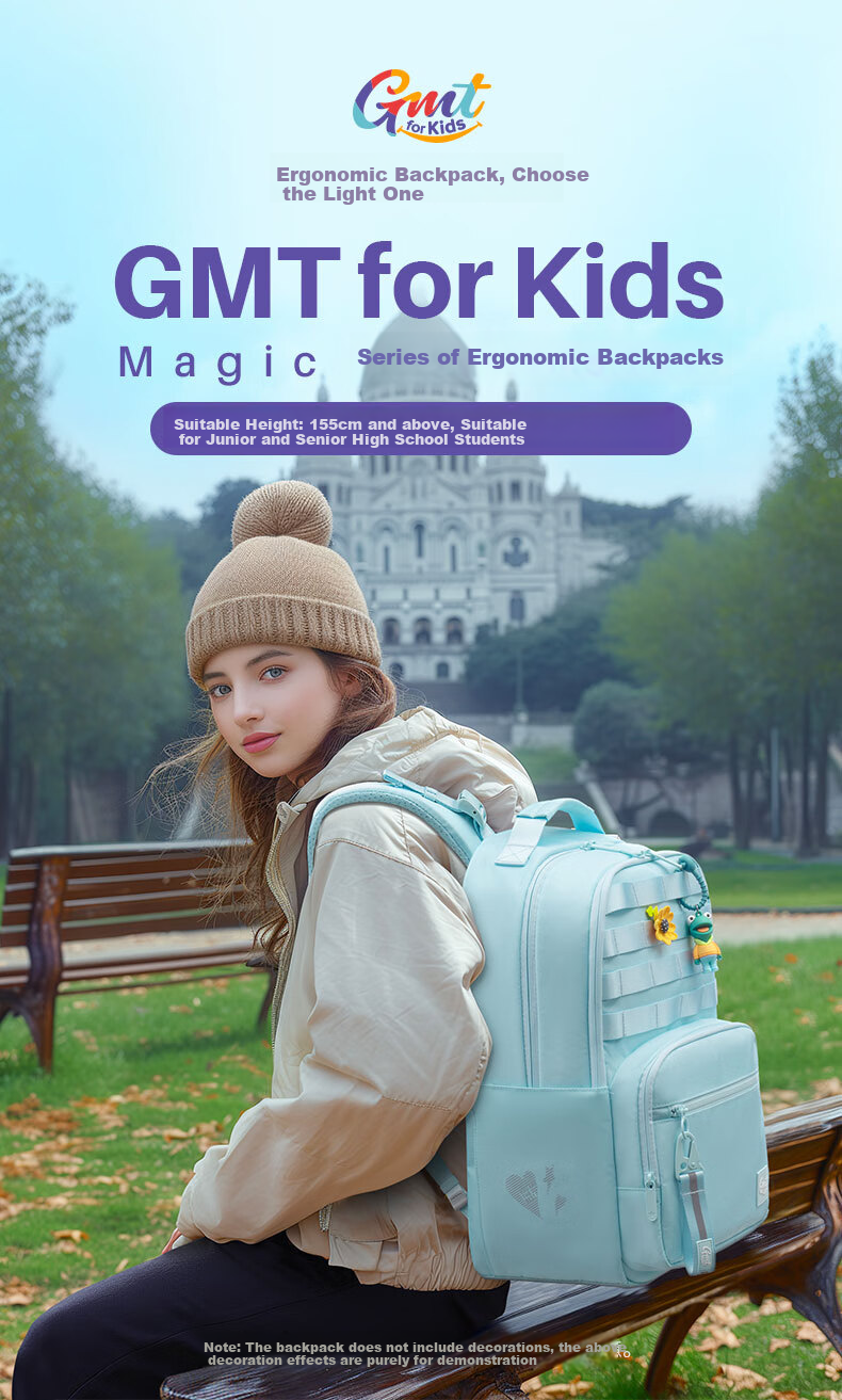 Gmt for Kids Large Capacity Backpack with Spine Protection And Weight Reduction for Middle School And High School Students, Elementary School Students, Girls in Grades 5-6, Pink 1