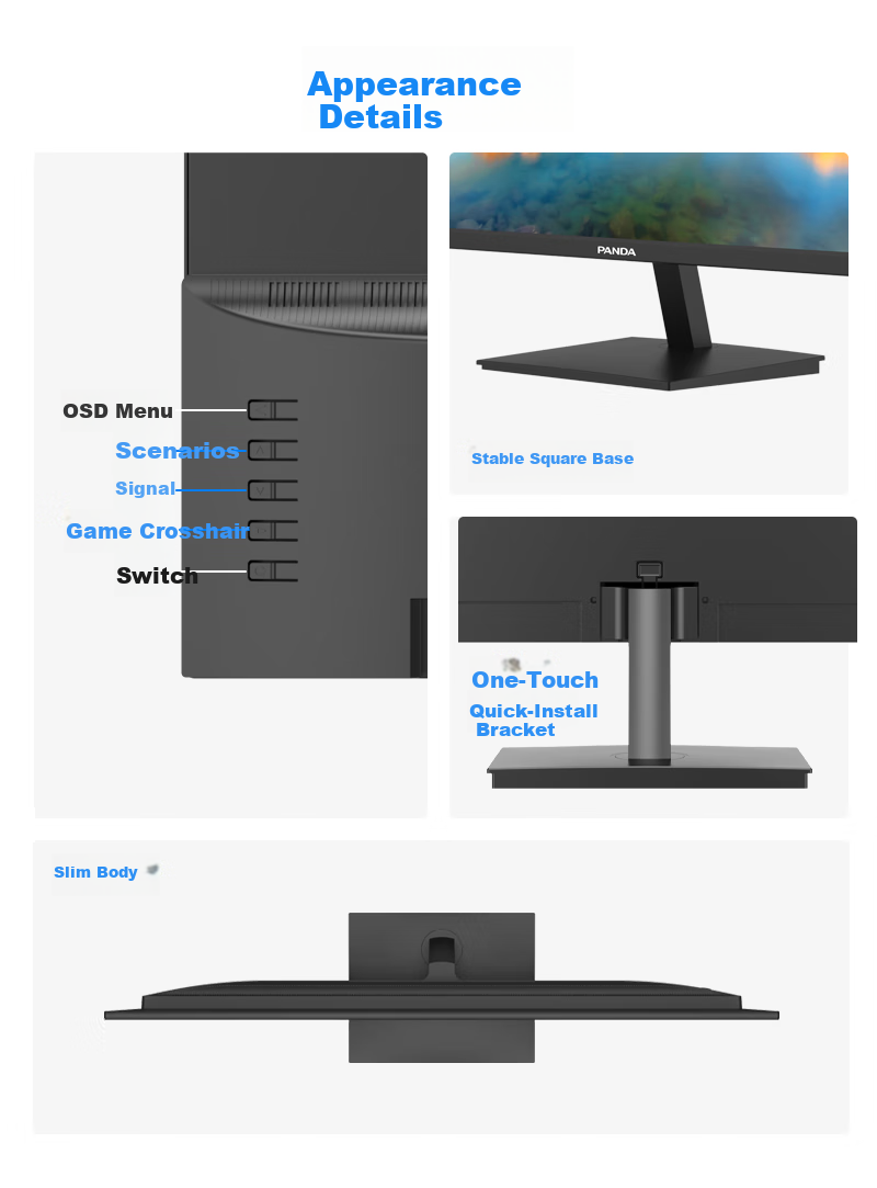 PANDA, 27-Inch, 2K High-Definition, Native 100Hz-120Hz High Refresh Rate, IPS Technology Screen, Rotatable And Height-Adjustable, Design Office Light Gaming Computer Monitor, Y27Q4 8