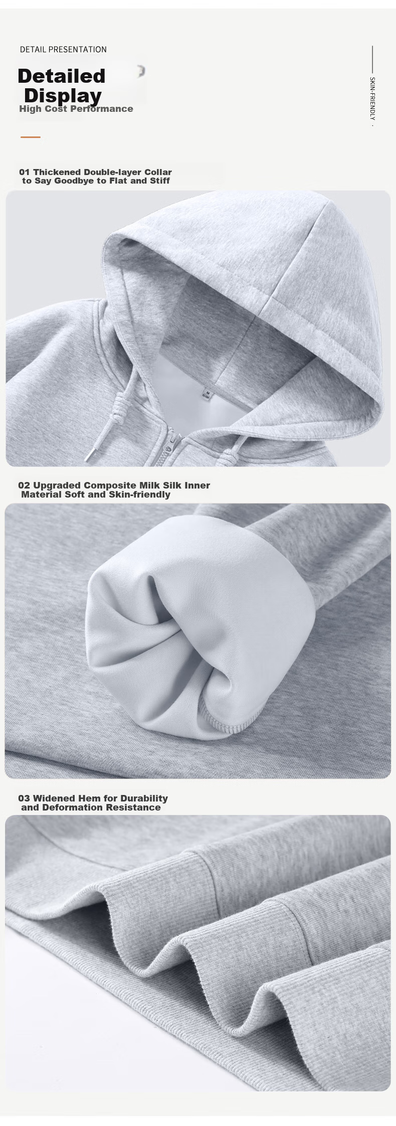 MJ STYLE Hooded Sweatshirt Jacket for Women, New Autumn 2026 Style, Solid Color Simple Casual Loose Versatile Cardigan Top 11
