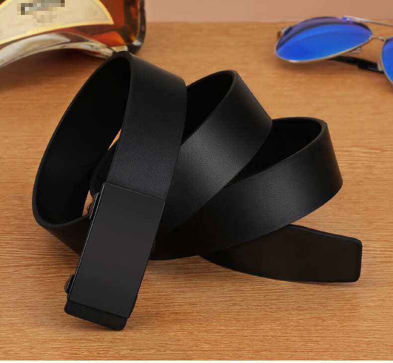 Viney Men's Belt, Cowhide Toothless Automatic Buckle Trouser Belt with Inner Buckle, Birthday Gift for Boyfriend, Husband, Father Or Dad 19