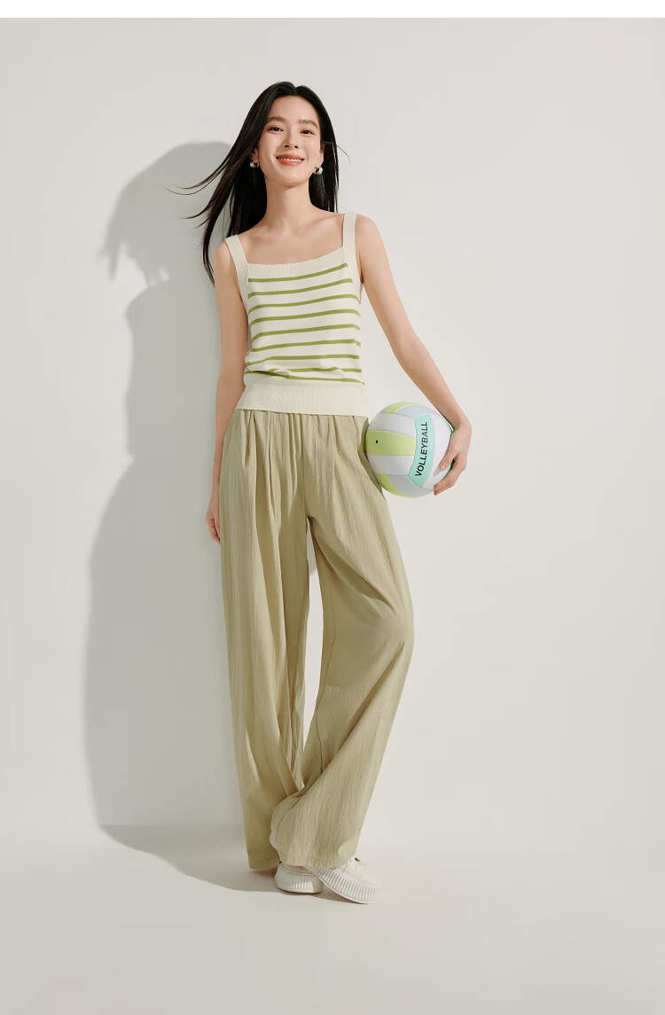 INMAN Lazy Flowy Banana Wide-Leg Pants Summer Women's New Trendy Versatile Elastic Waist Loose Long Trousers Dark Gray XL 54
