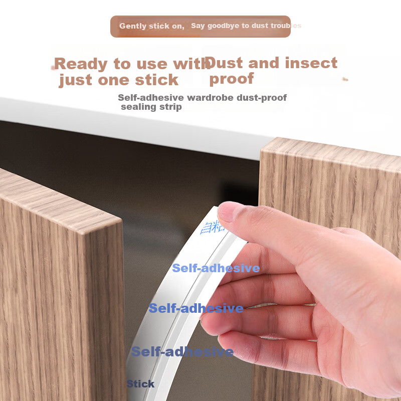 Shouli Wardrobe Sealing Strip, Dust Strip, Anti-Collision Strip, Cabinet Glass Door Cabinet Door Anti-Insect Strip, Door Gap Filler, Gap Filling Rubber Strip