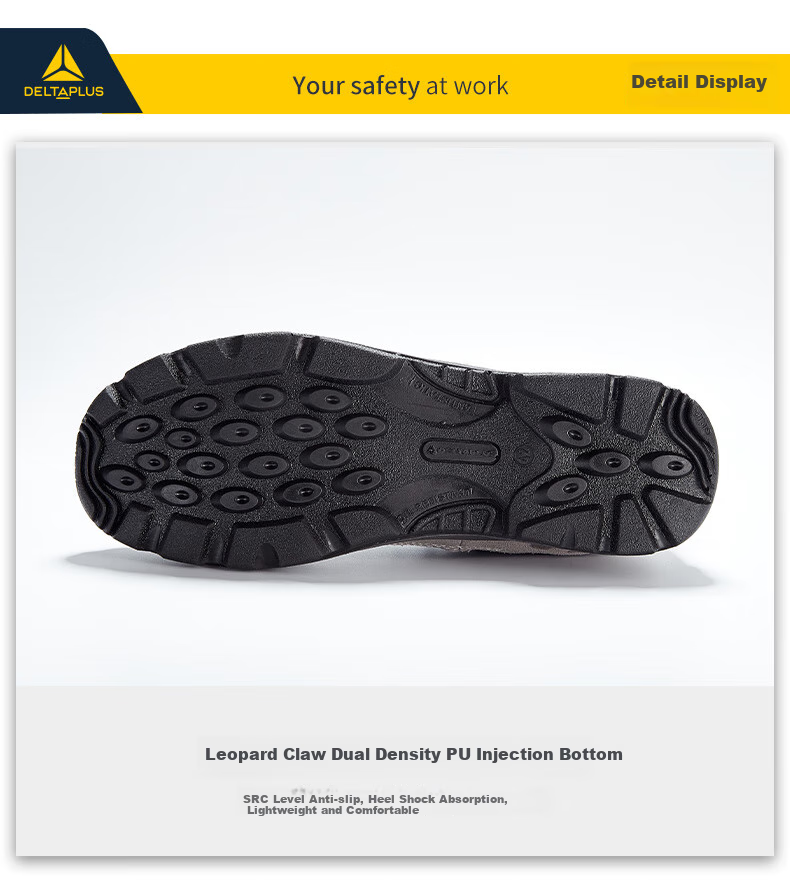 DELTA PLUS Rainbow Breathable Safety Shoes for Men, Steel Toe Cap Anti-Smashing Anti-Puncture Anti-Static Work Boots 301232 Black-Gray Size 43 12