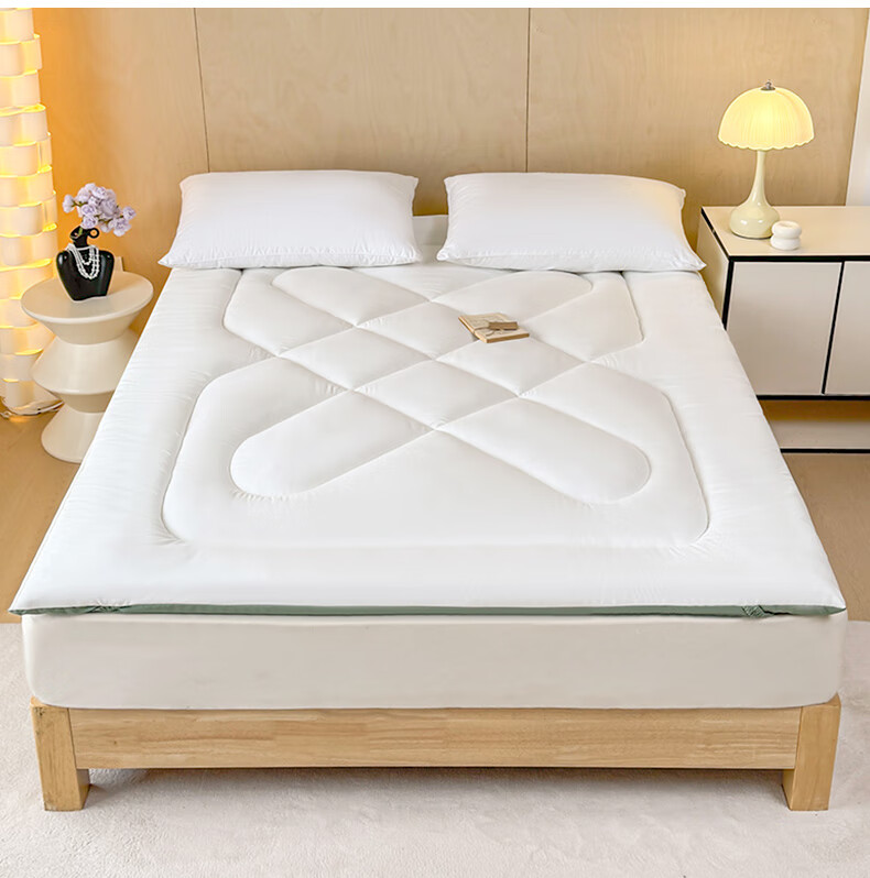 Grace Class A Thickened Fiber Mattress, Student Pad, Single Bed Mat, White And Green, 1.8 Meters 3