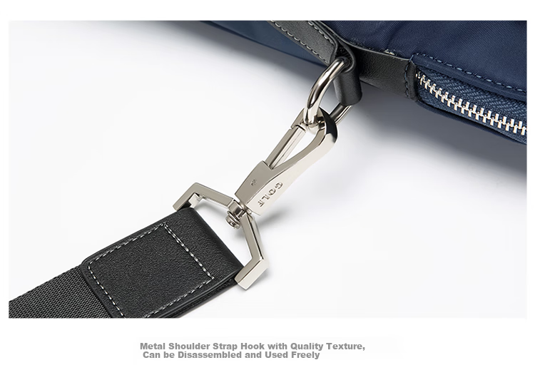 GOLF Business Briefcase for Men, Stylish Nylon Water-Resistant Large Capacity Handbag, Multifunctional Horizontal Style Shoulder Crossbody Casual Men's Bag 5I568364J Blue with Black 17