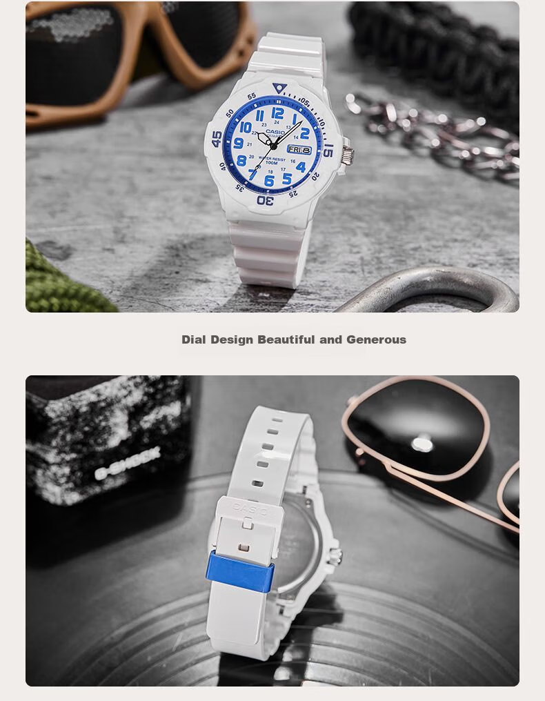 CASIO MRW-200H-1B2 Men's Analog Calendar Sports Waterproof Quartz Watch for Children Students Unisex 7