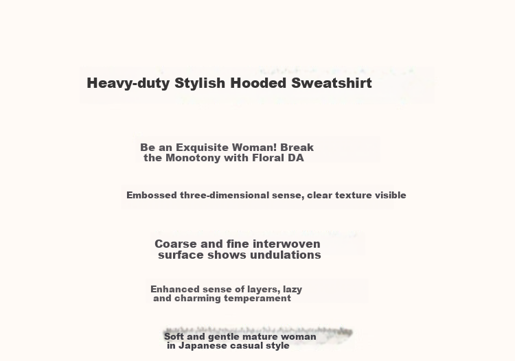 Dme [3D Twisted Floral Hoodie], Spring And Autumn Hooded Drop-Shoulder Long-Sleeve Slightly Stretchy Geometric Women's Sweatshirt 1
