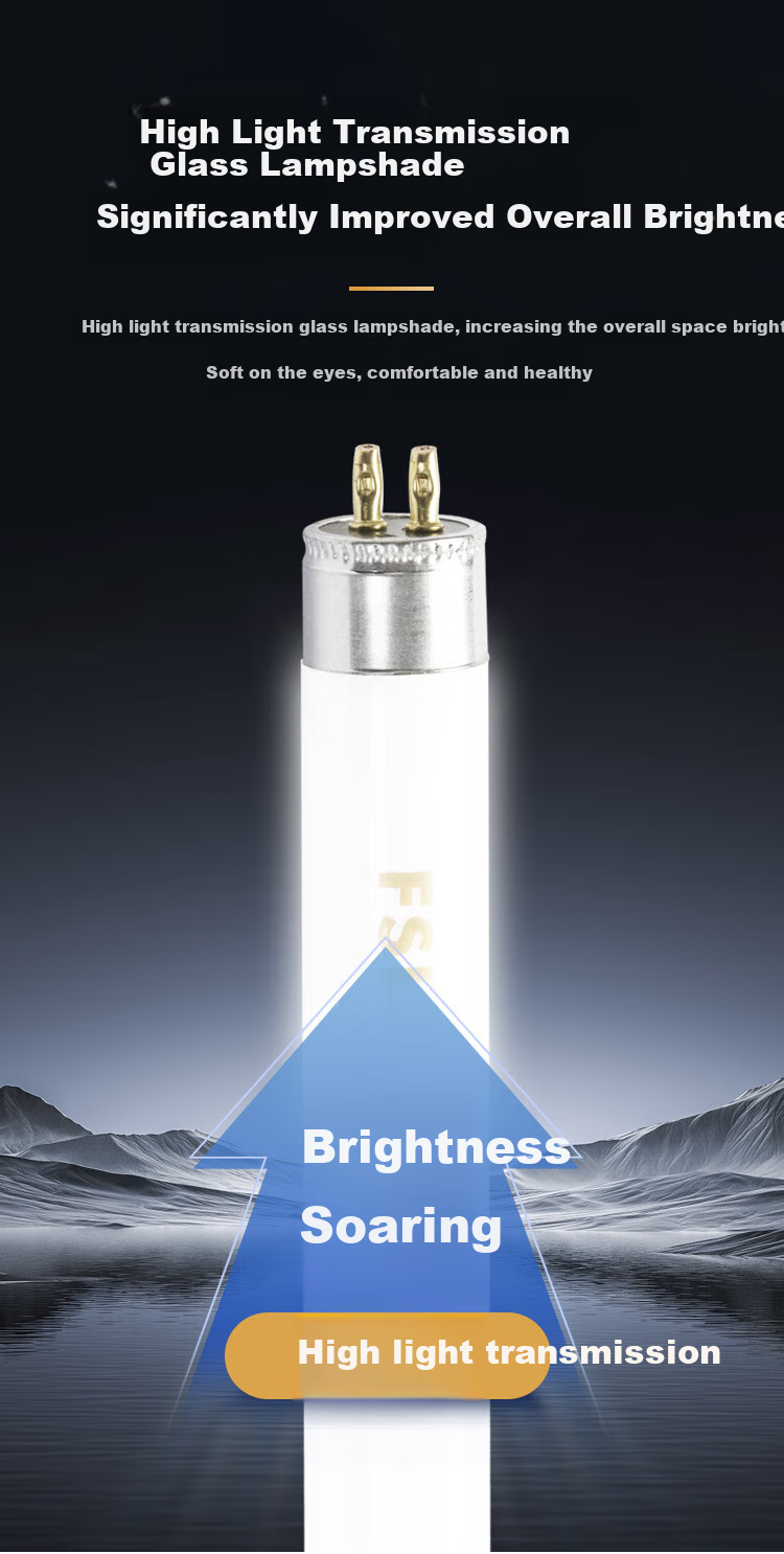 FSL Foshan Lighting T5 Tri-Phosphor Daylight Tube, Long Strip Light, Fluorescent Lamp, Grid Light, 0.55 Meter, 14W, Cool White, Pack of 5 3