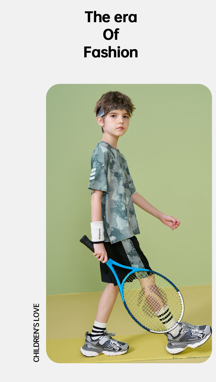 ASK JUNIOR Children's Clothing Set, Boys' Summer Thin Breathable Short-Sleeve T-Shirt And Shorts, Sports Running Two-Piece Set, Tennis Outfit 33