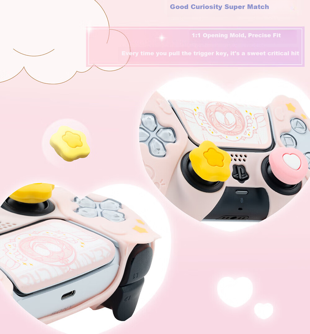 Jixiang PS5 Controller Case, Star Wars Controller Protective Cover - Dark Edition, Game Controller Silicone Case, Cute Cartoon Design for Girls, Full Coverage, Soft Shockproof, Waterproof, Dustproof Controller Case 9