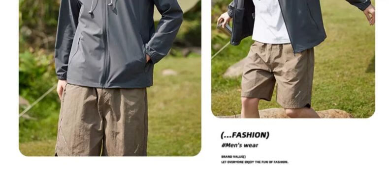 JEEP SPIRIT Sun Protection Jacket for Men, Summer Couple Ice Silk Fishing Wear, Lightweight Breathable Coat for Men, Khaki, 2XL 9