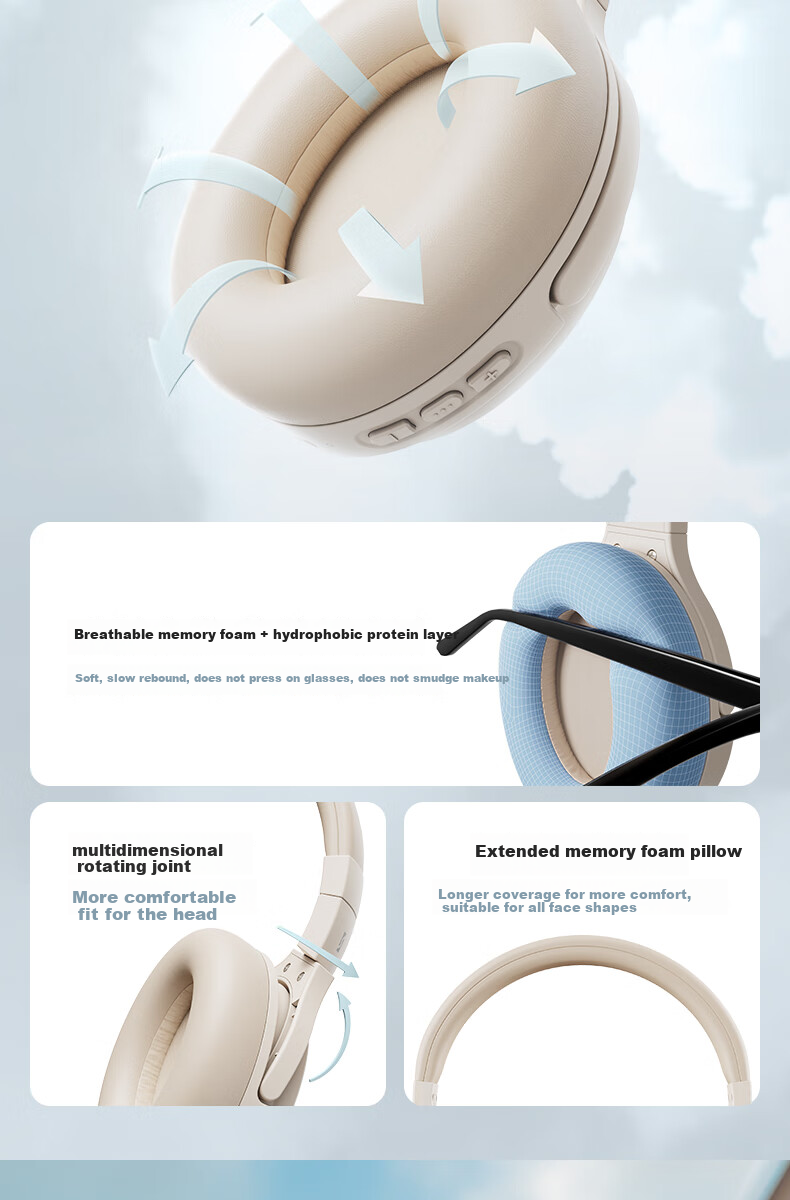 Holy Serpent Gazer [2026 New Model | Hybrid Active Noise Cancellation] Bluetooth Headphones, Over-Ear Wireless Gaming Headset with Sound Isolation, Compatible with Apple, Huawei, Xiaomi Computers And PC 8