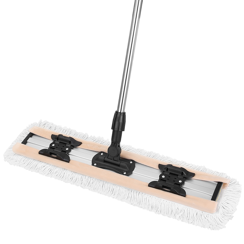 MARYYA Fabric-Sheathed Flat Mop with Extendable Handle, 60cm to 130cm, 2 Mop Pads, for Cleaning, Housekeeping, Hotels, Extra Large Dust Push, All-In Cleaning