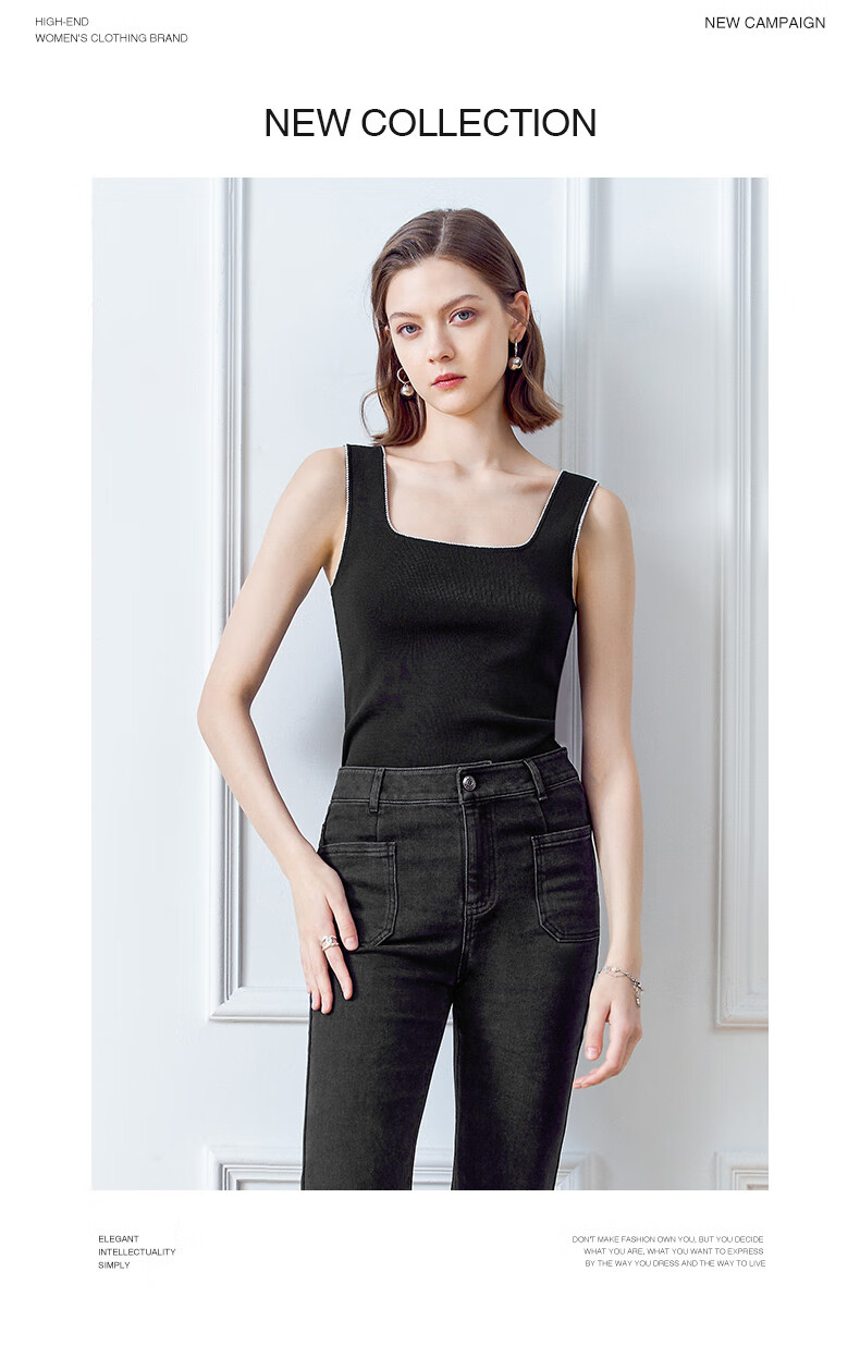 YANYEE Elegant Square Neck Camisole for Women, 2025 Early Spring Inner Layer, High-End Sleeveless Undershirt, Off-White, Size S 13