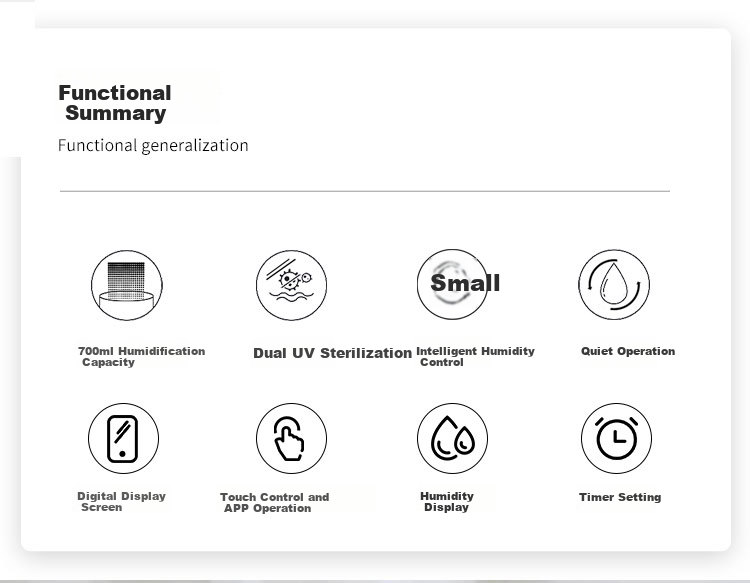 Yadu Humidifier, Rapid Moisturizing, Dual LED UV Sterilization, Top Water Filling Large Capacity, Bedroom Home Use, SC700-SK071 3