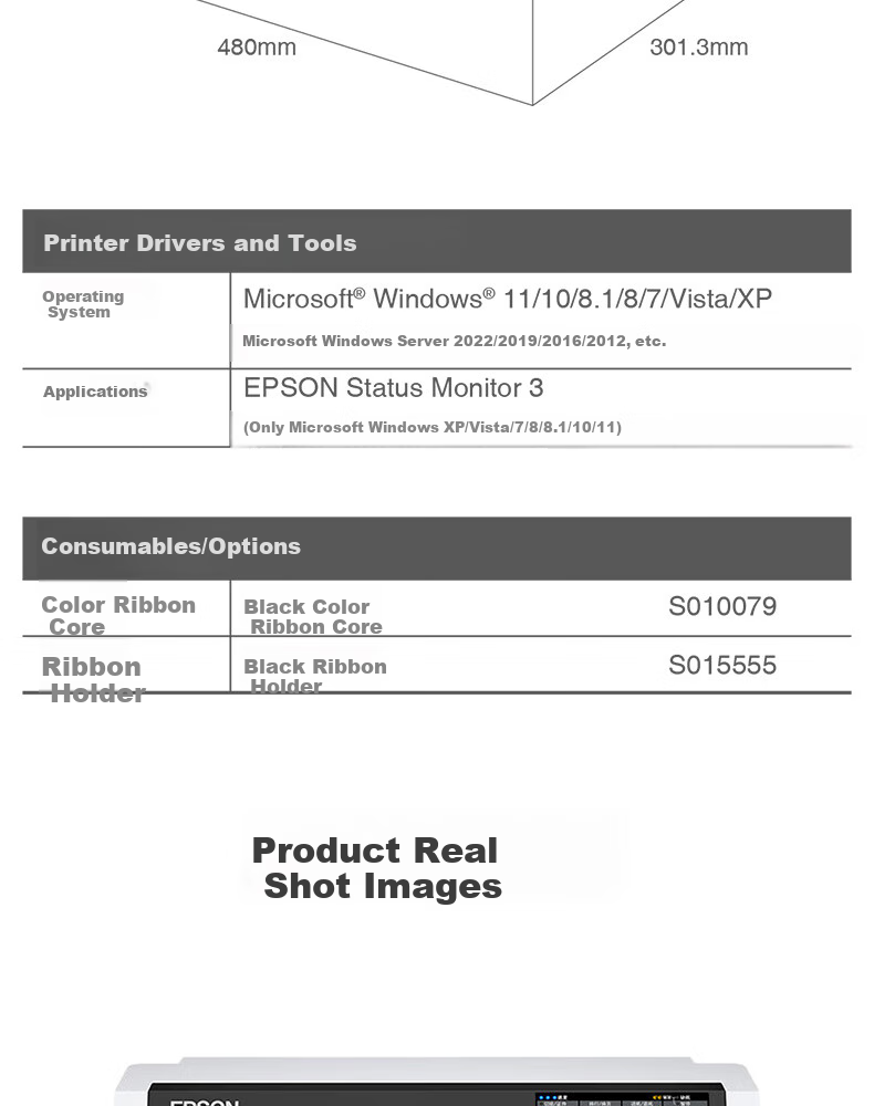 Epson LQ-690KII 106-Column Flatbed Invoice Printer Dot Matrix Printer for High-Speed Tax Control Bills (Enterprise Version with 3-Year Maintenance) for Home And Office Use 3