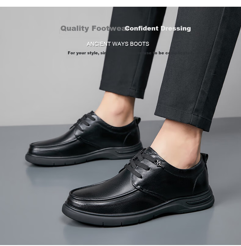 MULINSEN Men's Shoes, Top-Grain Leather, Business Casual Leather Shoes, Breathable Soft Sole, Dad Shoes for Men, L223261 2