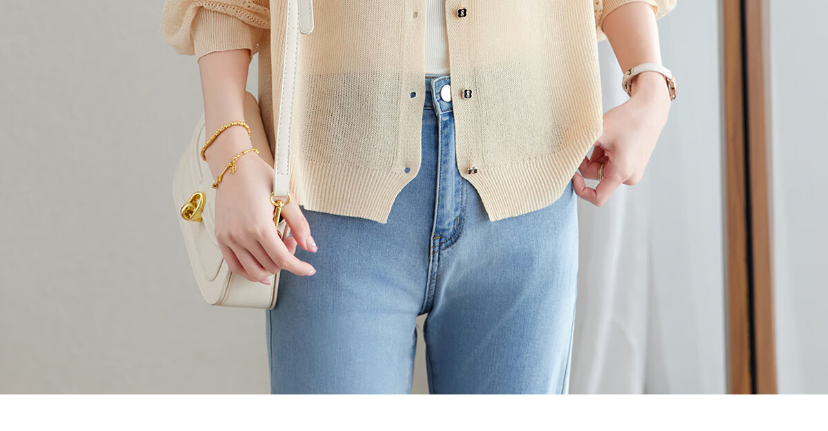 YUZHAOLIN Fashion Ice Silk Knit Cardigan for Women, Thin Outer Layer Short Loose-Fitting Shawl Y52D023 5