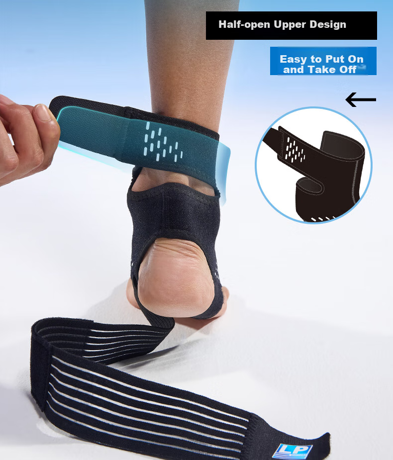 LP Double-Fixed Professional Sports Ankle Brace, Joint Protection for Sprains And Twists, Protective Sleeve 1307CK, Single Piece L/XL 10