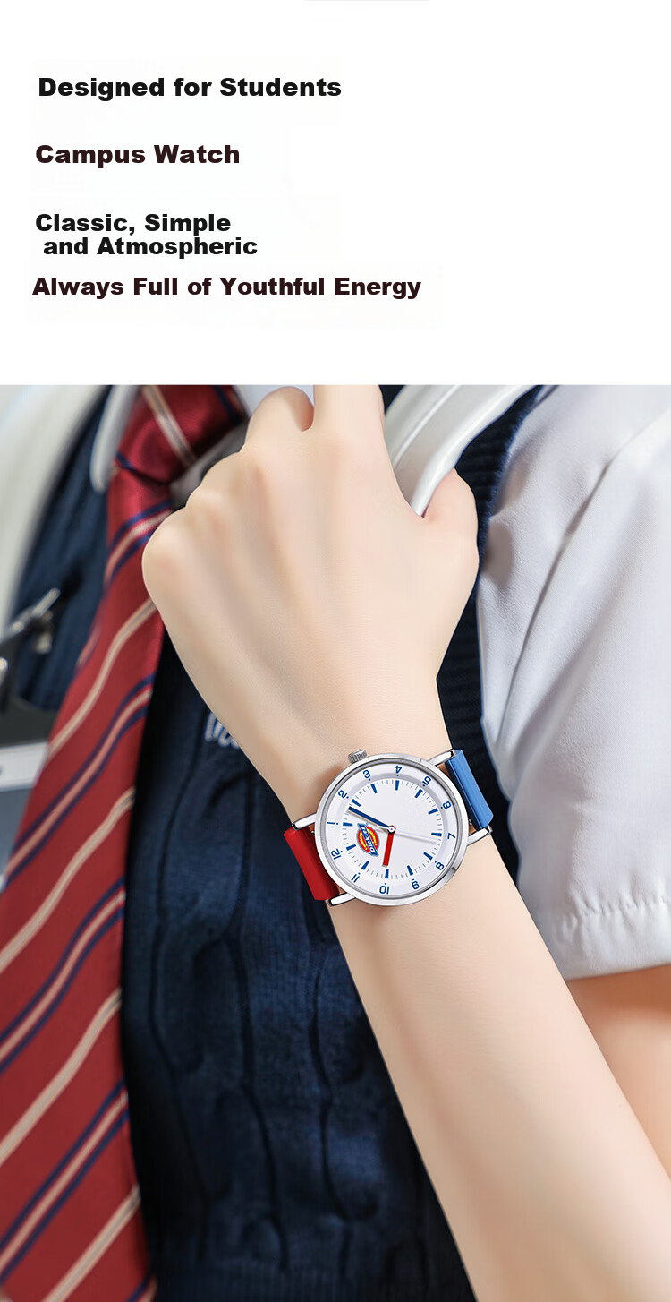 Dickies Student Watch for Teenagers, Middle And High School Students, Analog Exam Watch, Quiet Birthday Gift for Boys, 539 Black 7