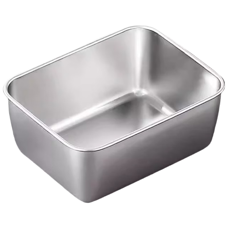 Aomeiyou 304 Stainless Steel Food Grade Fresh-Keeping Box with Lid Lunch Box Refrigerator Fruit Box Bento Box for Picnic Camping 2 Pieces