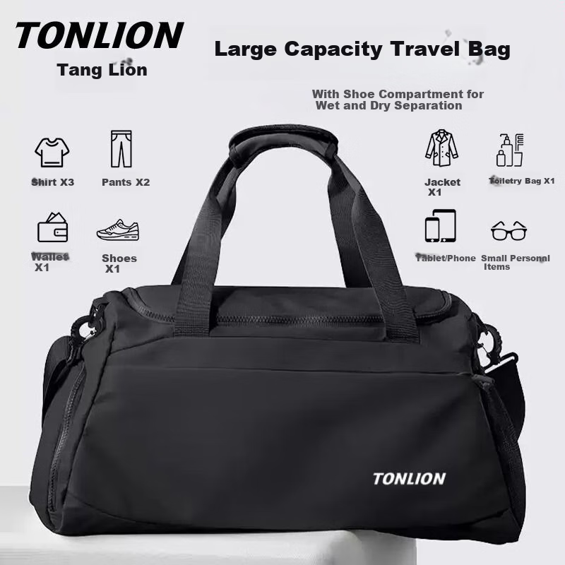 Сумка на плечо TonLion, дорожная сумка для коротких поездок, вместительная многофункциональная спортивная сумка через плечо, деловая ручная сумка с разделением на сухое и влажное