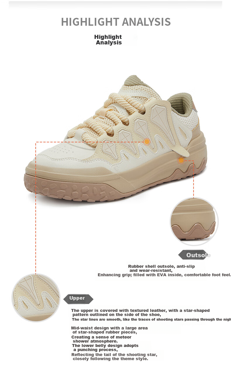 361° Women's Sports Shoes, Spring Leather Retro Couple Sneakers, Style 682516610-2 28