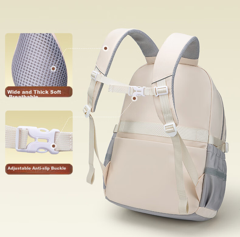 ZUONU Middle School Backpack for Girls And Boys, Lightweight Spine Protection High School Backpack with Large Capacity, Wear-Resistant And Tear-Resistant Travel Backpack Rice Dumpling Color 19