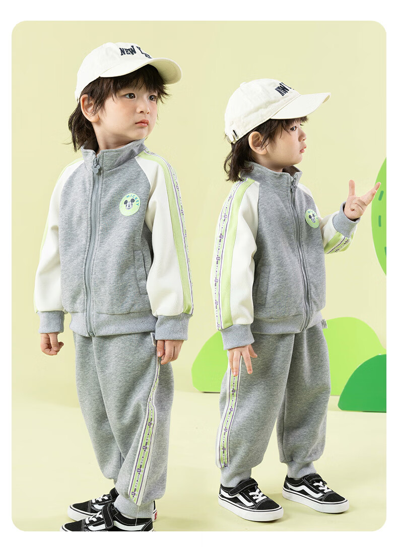 Disney Children's Clothing Spring And Autumn New Style Boys Casual Versatile Comfortable Warm Cartoon Jacket Set Navy Blue 90 12