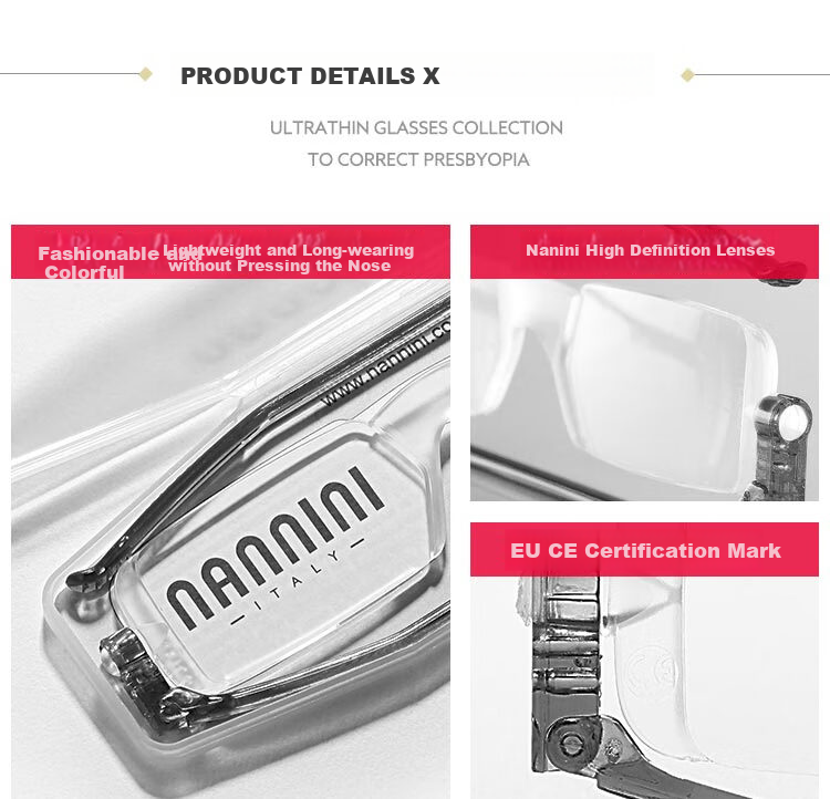 NANNINI , Italian Imported Reading Glasses for Men And Women, Foldable, Portable, High-Definition Reading Glasses for School 5