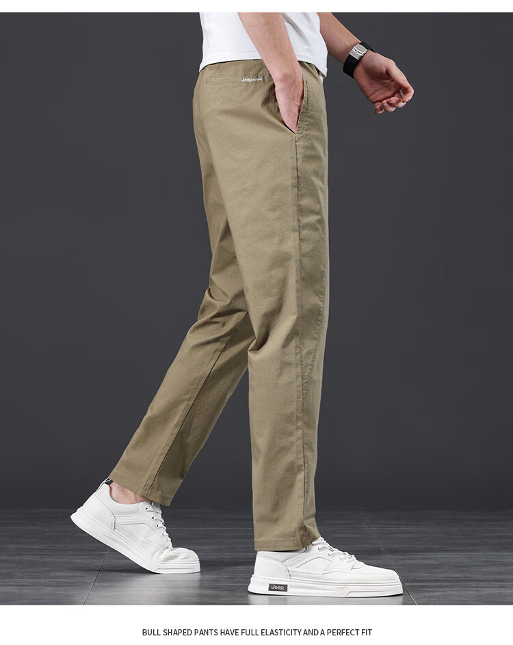 JEEP Comfortable And Simple Casual Pants for Men, 2026 Summer Fashion Versatile Straight-Leg Trousers, Commuter Long Pants for Me 6
