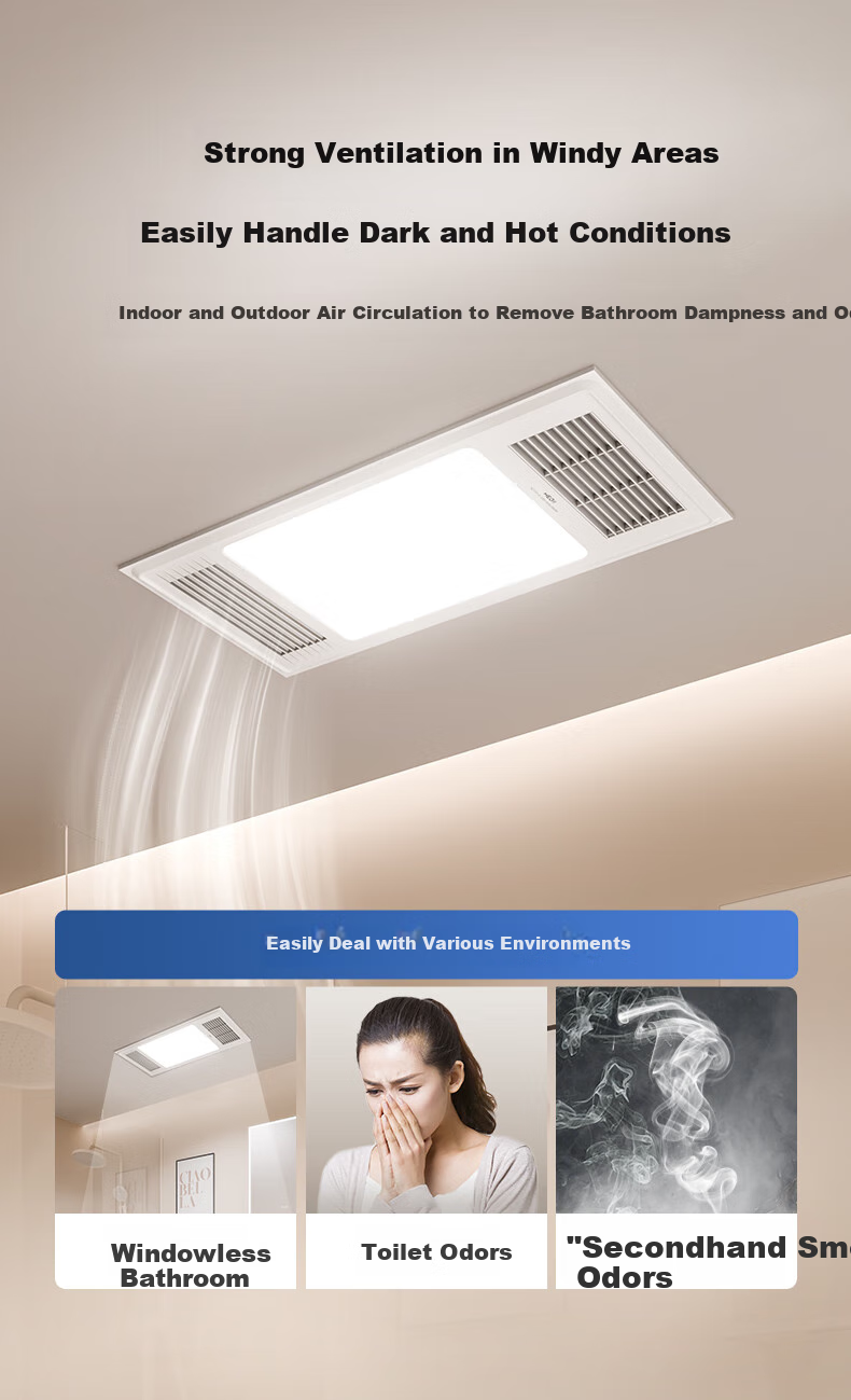 HEGII Wind And Heat Bathroom Heater HLY Series Integrated Heating, Lighting, And Exhaust Fan HLY101-A 4