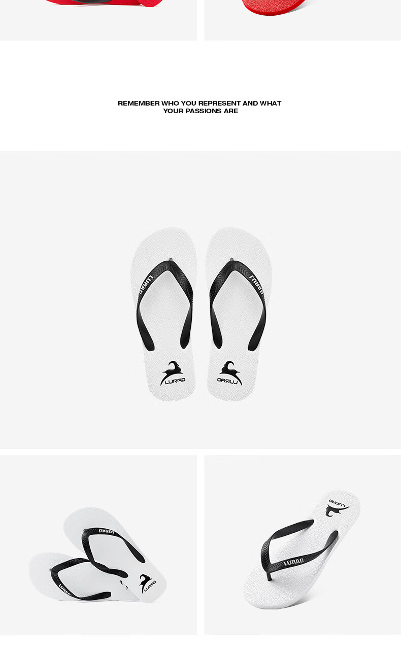 LURAD Men's Flip-Flops, Summer Sandals, Trendy And Simple, Black Beach Slippers for Outdoor Wear, Black, Size 41-42 8
