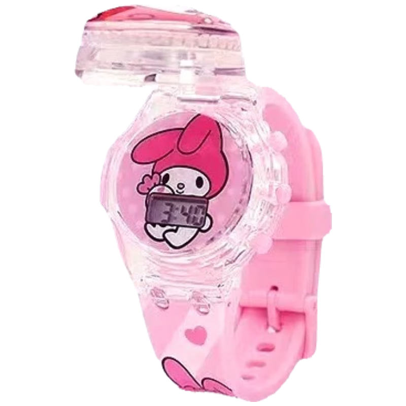 Shangmeibeibei Children's Toy, 3D Light-Up Watch, Melody Cartoon Electronic Waterproof Watch for Girls Aged 3-6, Birthday Gift