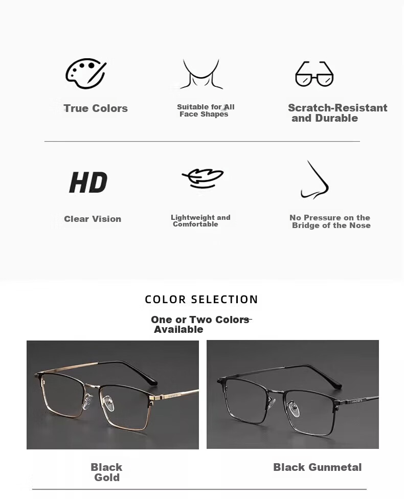 GOGOSOON New Semi-Rimless Donghai Crystal Reading Glasses for Men, High Definition Presbyopic Glasses for Middle-Aged And Elderly, Durable Stone Frame 3