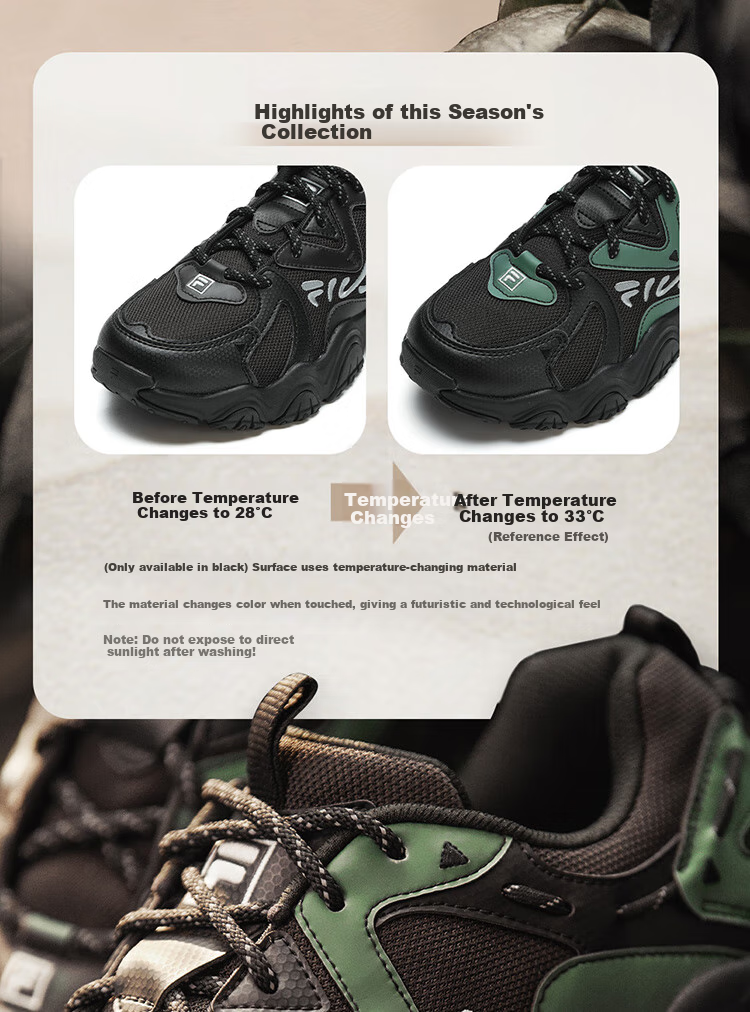 FILA Official Cat Paw Shoes 4th Generation Women's Dad Shoes Retro Casual Sports Shoes 3