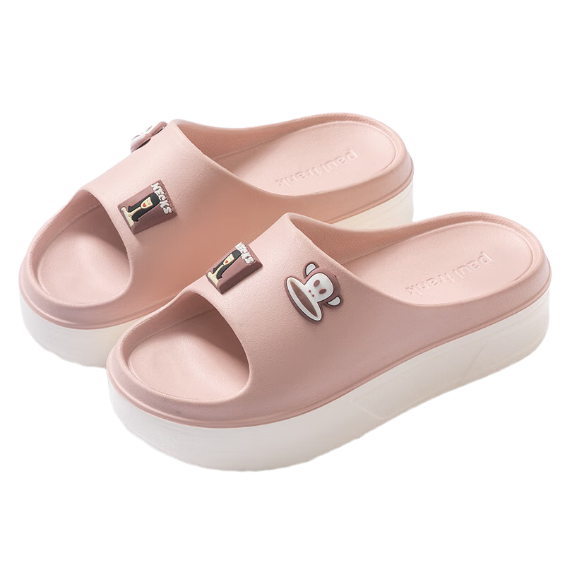 Paul frank Lightweight EVA Platform Sandals for Spring And Summer, Versatile Women's Outdoor Home Wear Sandals 6325 Nude Pink 235