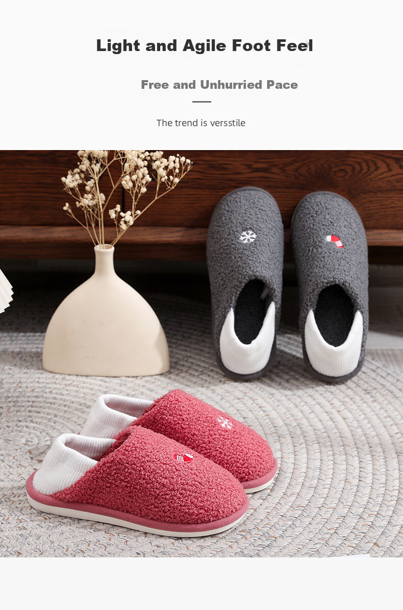 GUOLUOFEI Women's Slippers with Heel, Indoor Home Couple's All-Season Floor Slippers, Two-Way Wear, Postpartum Shoes, Gray, Size 41-42 5