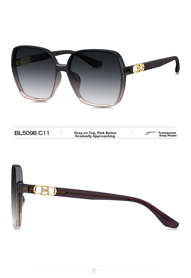BOLON Elegant Large Frame Sunglasses, Face-Slimming Effect, UV Protection, Driving Sunglasses for Women, Gift BL5098 A13 4